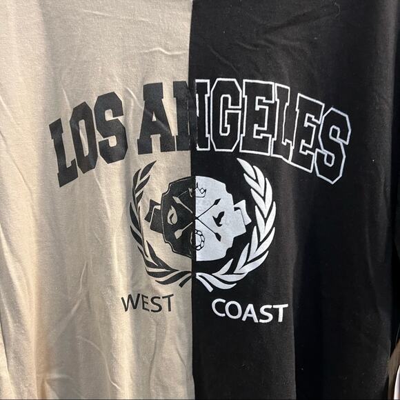 NWT On Fire Los Angeles West Coast Open Back Cropped Tee Shirt Size Medium - Picture 3 of 7